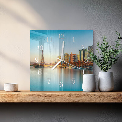 Vierkante glazen klok Eiffeltoren Parijs