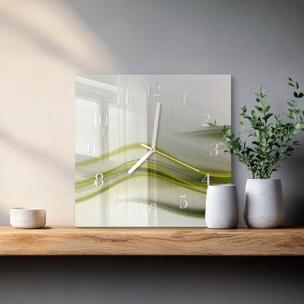 Vierkante glazen klok Abstracte lijnen