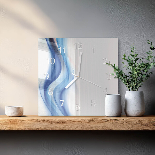 Vierkante glazen klok Abstracte rook