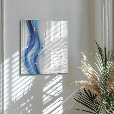 Vierkante glazen klok Abstracte rook