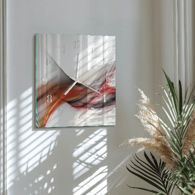 Vierkante glazen klok Abstracte lijnen