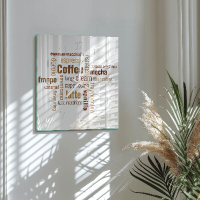 Vierkante glazen klok Koffie