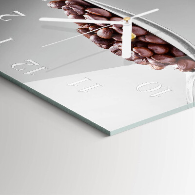 Vierkante glazen klok Een lepel koffie