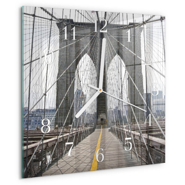 Vierkante glazen klok Brooklynbrug