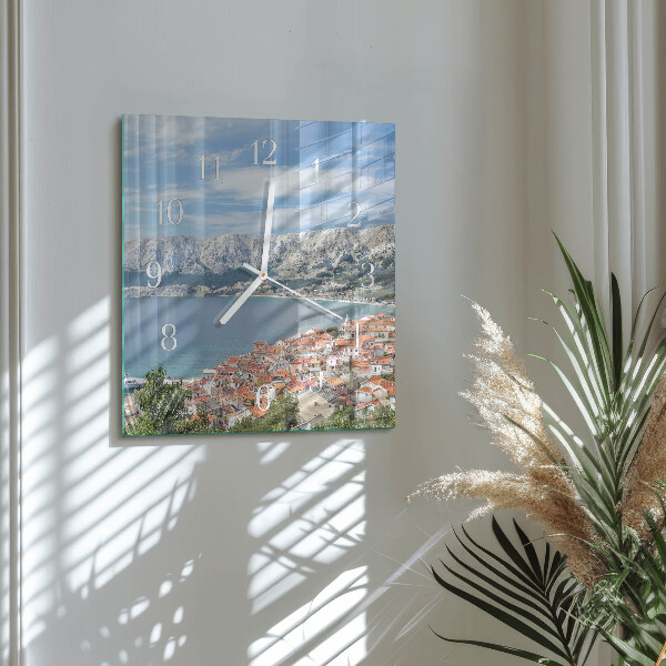 Vierkante glazen klok Baai