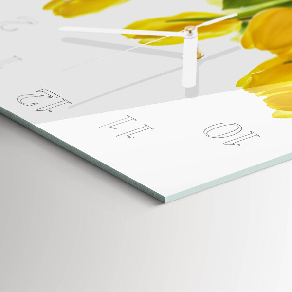 Vierkante glazen klok Tulpen