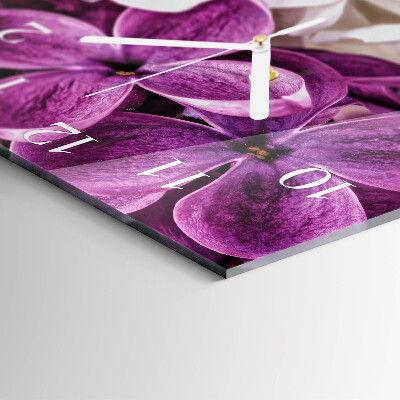 Vierkante glazen klok Bloemen