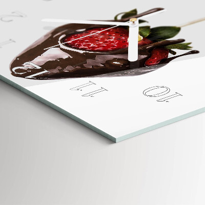 Vierkante glazen klok Chocolade