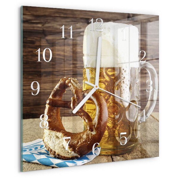Vierkante glazen klok Bierpretzel