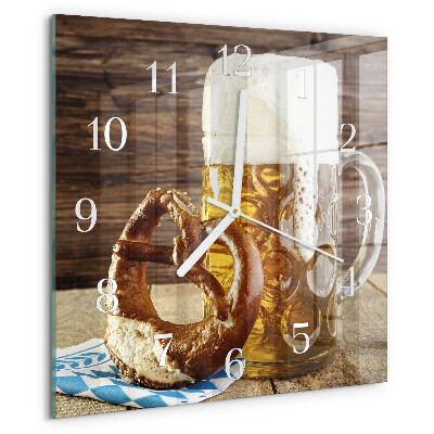Vierkante glazen klok Bierpretzel