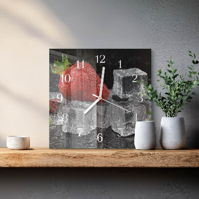 Vierkante glazen klok Aardbeienijs