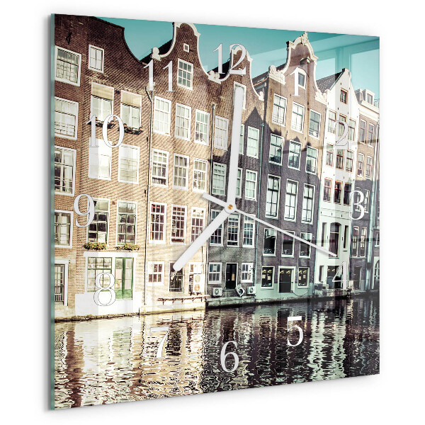 Vierkante glazen klok Huizen