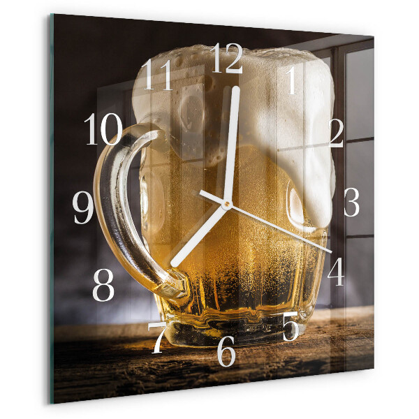 Vierkante glazen klok Bier