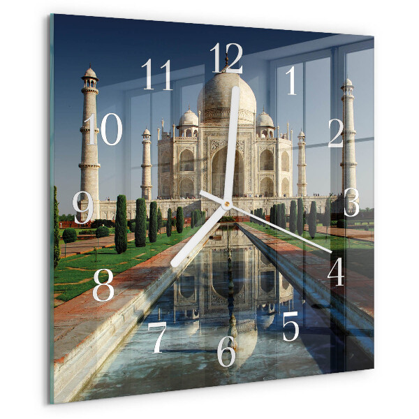 Vierkante glazen klok Taj Mahal