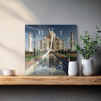 Vierkante glazen klok Taj Mahal