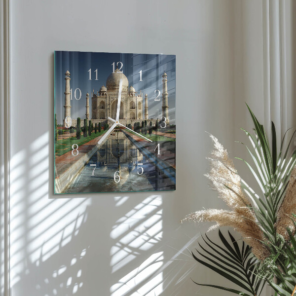 Vierkante glazen klok Taj Mahal