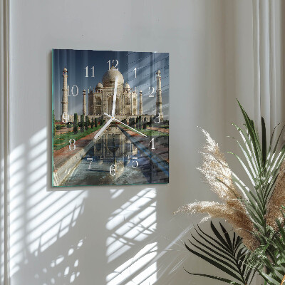 Vierkante glazen klok Taj Mahal