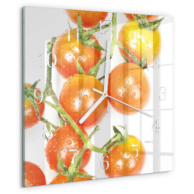 Vierkante glazen klok Tomaten