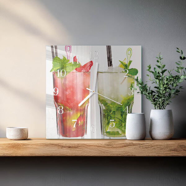Vierkante glazen klok Cocktails