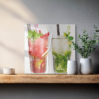 Vierkante glazen klok Cocktails