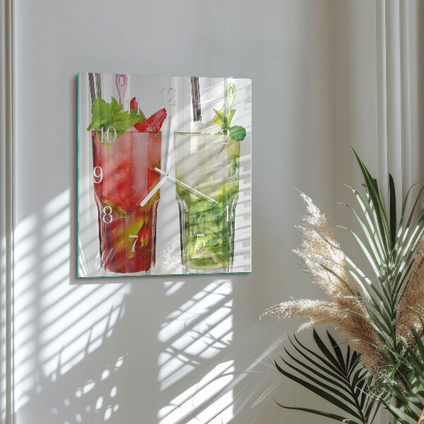 Vierkante glazen klok Cocktails