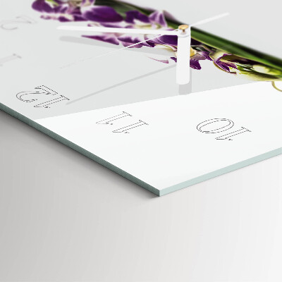 Vierkante glazen klok Bloemen