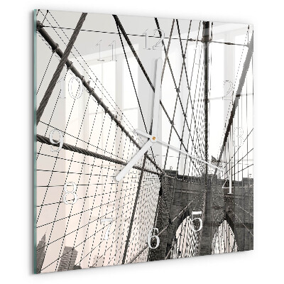 Vierkante glazen klok Brooklynbrug