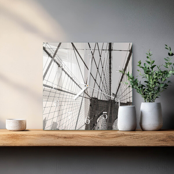 Vierkante glazen klok Brooklynbrug