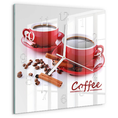 Vierkante glazen klok Kopje koffie