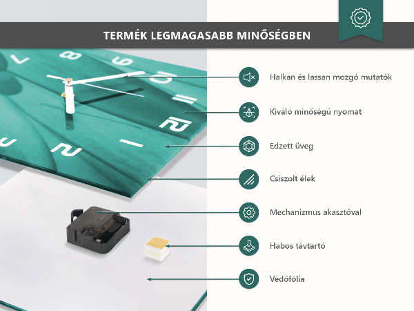 Vierkante glazen klok Zeilboot