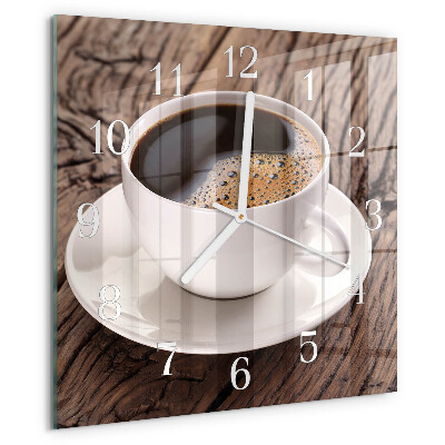 Vierkante glazen klok Koffie