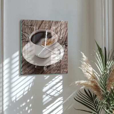 Vierkante glazen klok Koffie