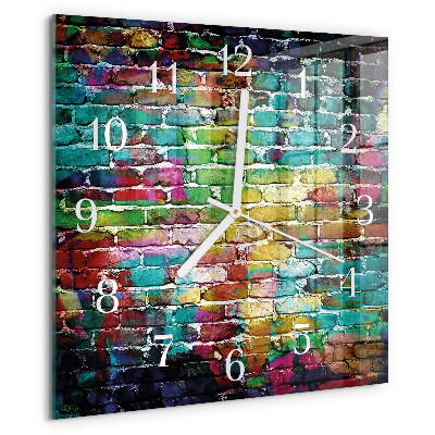 Vierkante glazen klok Baksteen