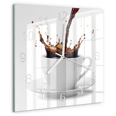 Vierkante glazen klok Koffie