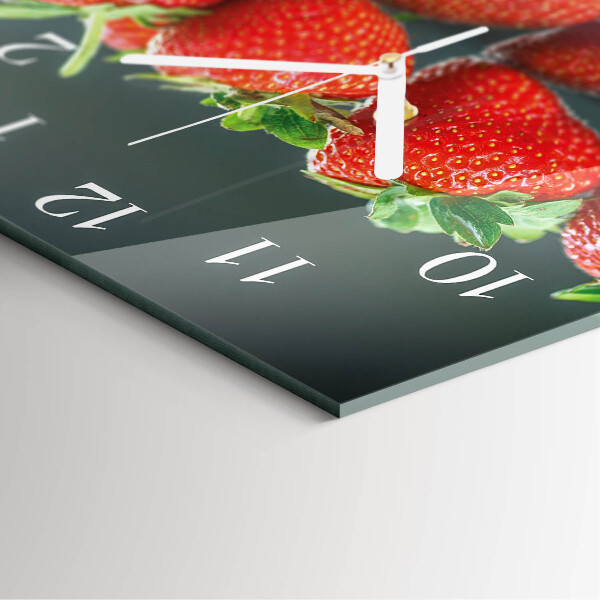 Vierkante glazen klok Aardbeien