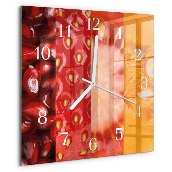 Vierkante glazen klok Fruit