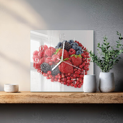 Vierkante glazen klok Fruit