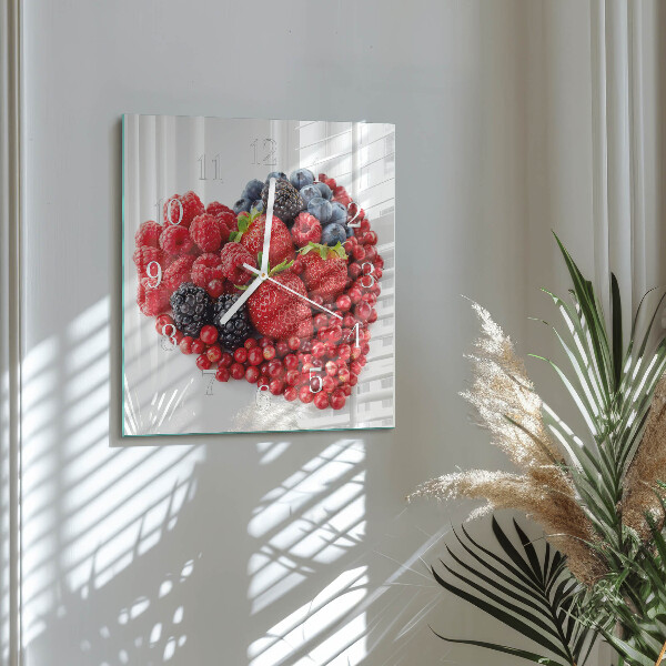 Vierkante glazen klok Fruit