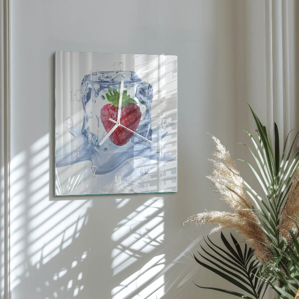 Vierkante glazen klok Aardbeienijs