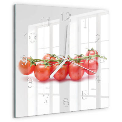 Vierkante glazen klok Tomaten