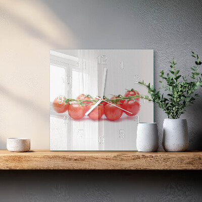 Vierkante glazen klok Tomaten