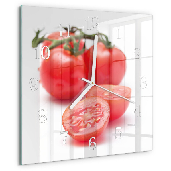 Vierkante glazen klok Tomaten