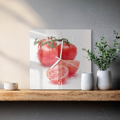 Vierkante glazen klok Tomaten