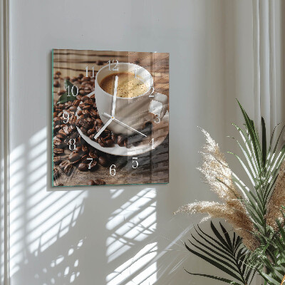 Vierkante glazen klok Koffie