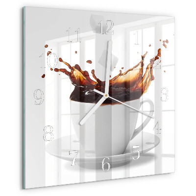 Vierkante glazen klok Koffie
