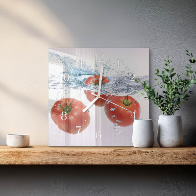 Vierkante glazen klok Tomaten