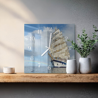Vierkante glazen klok Schip