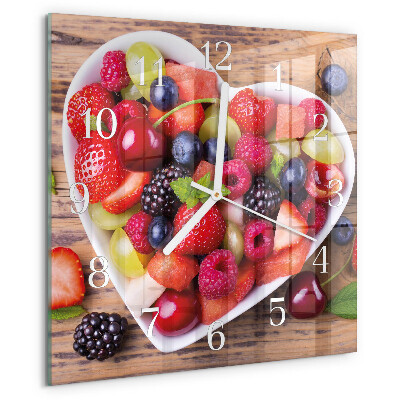 Vierkante glazen klok Fruit