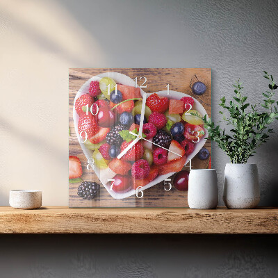 Vierkante glazen klok Fruit