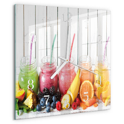 Vierkante glazen klok Smoothie